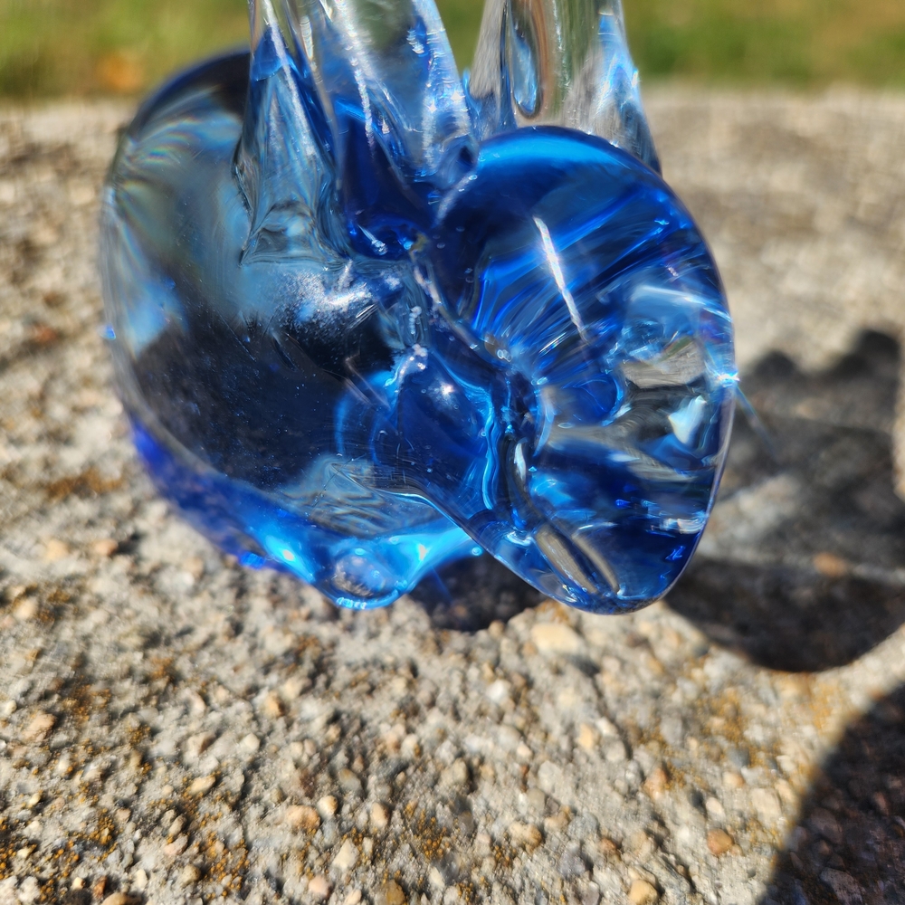 Light Blue Glass Bunny Rabbit Figurine - Picture 7 of 10